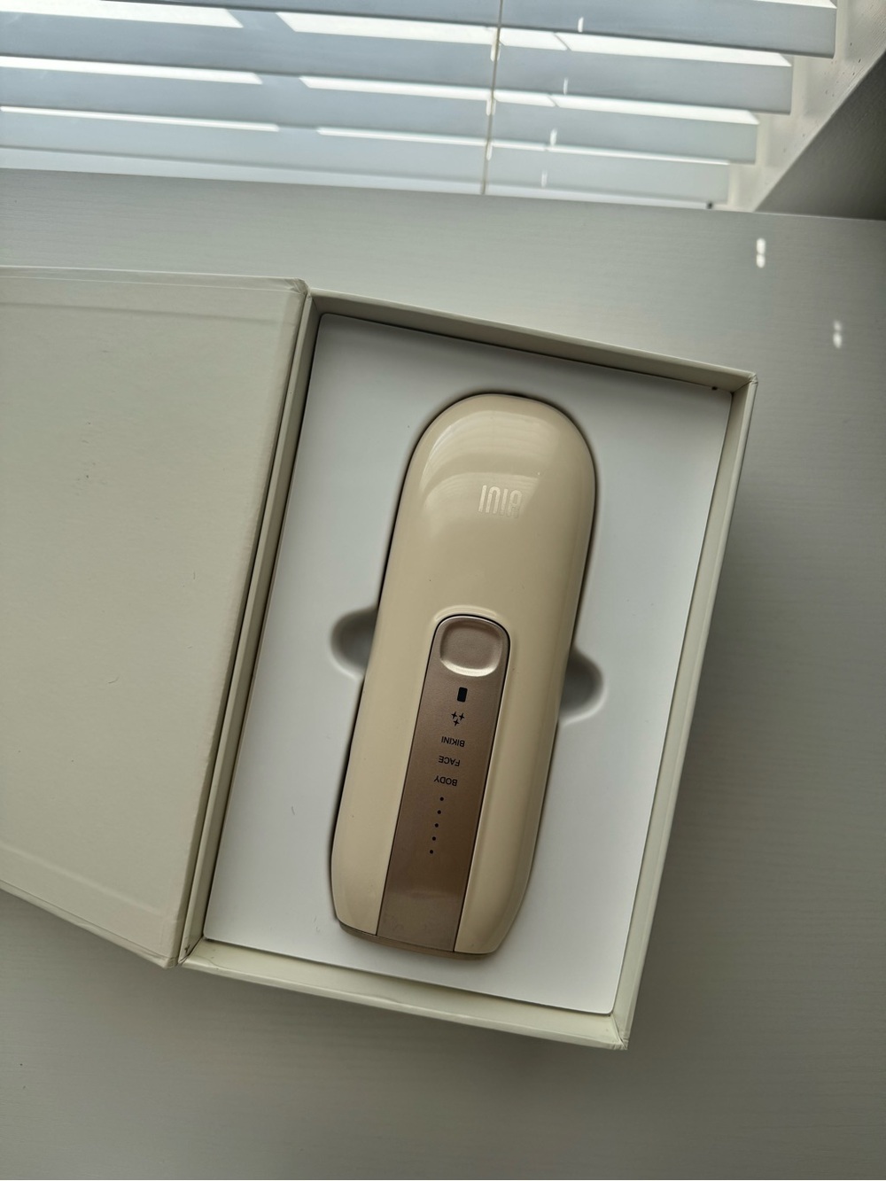 INIA Beige Portable Hair Removal Device IPL - Compact Rechargeable Epilator